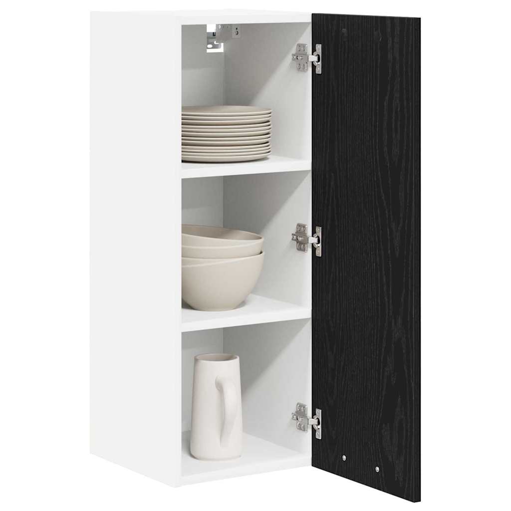 vidaXL Hängeschrank 2 pcs Schwarze Eiche und Weiß 30 x 31 x 80 cm