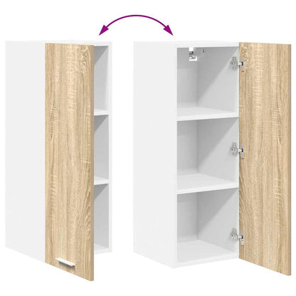 vidaXL Hängeschrank 2 pcs Sonoma-Eiche und Weiß 30 x 31 x 80 cm