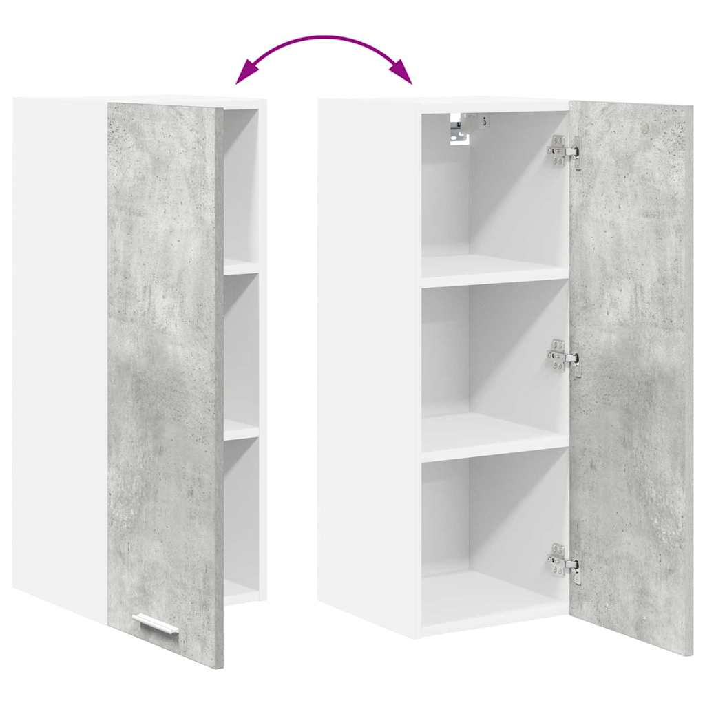 vidaXL Hängeschrank Betongrau und Weiß 30 x 31 x 80 cm Holzwerkstoff
