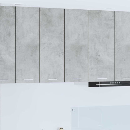 vidaXL Hängeschrank mit Tür 2 pcs Betongrau und Weiß 30 x 31 x 80 cm