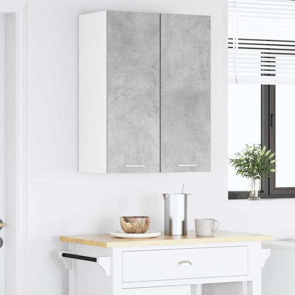 vidaXL Hängeschrank mit Tür 2 pcs Betongrau und Weiß 30 x 31 x 80 cm
