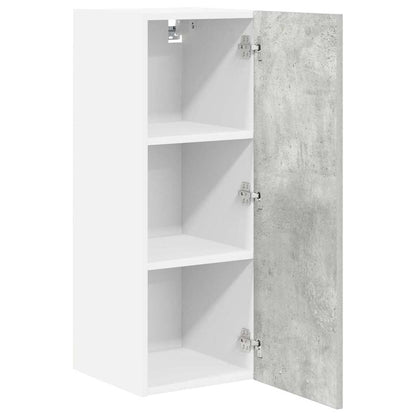 vidaXL Hängeschrank mit Tür 2 pcs Betongrau und Weiß 30 x 31 x 80 cm