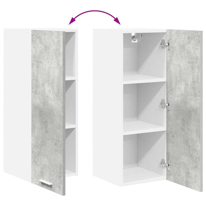 vidaXL Hängeschrank mit Tür 2 pcs Betongrau und Weiß 30 x 31 x 80 cm
