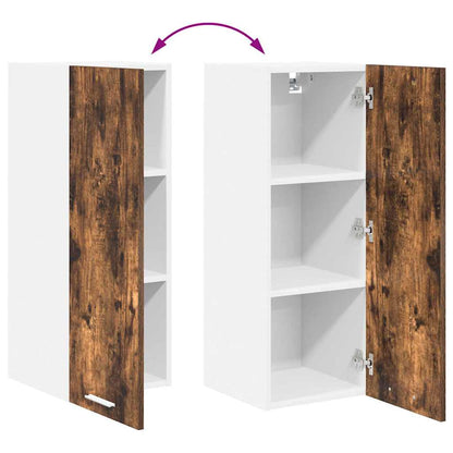 Hängeschrank mit Tür Geräucherte Eiche und Weiß 30 x 31 x 80 cm