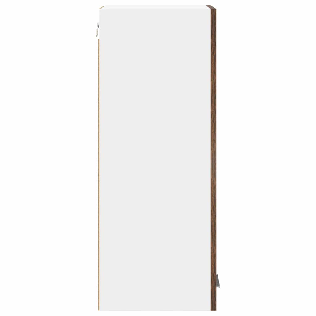 Hängeschrank mit Tür Geräucherte Eiche und Weiß 30 x 31 x 80 cm