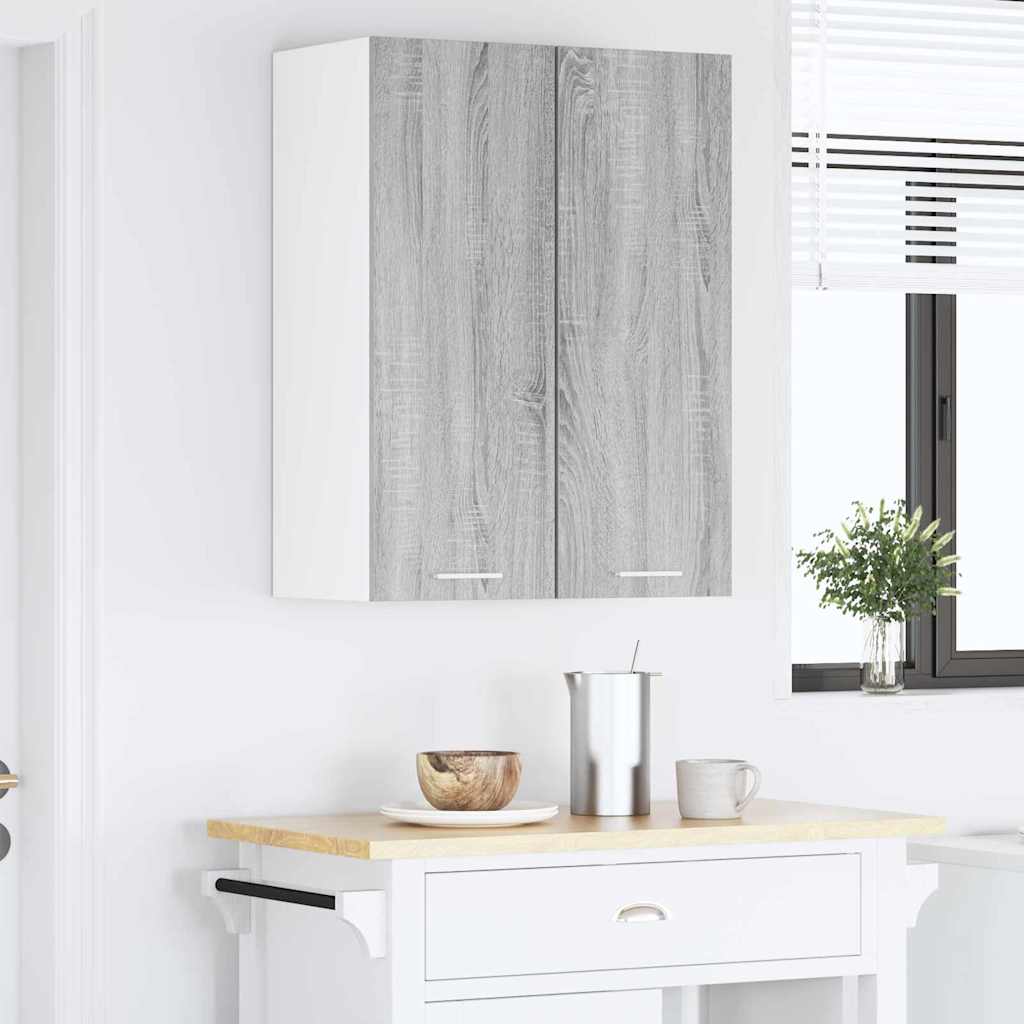 vidaXL Hängeschrank Grau Sonoma und Weiß 30 x 31 x 80 cm Holzwerkstoff