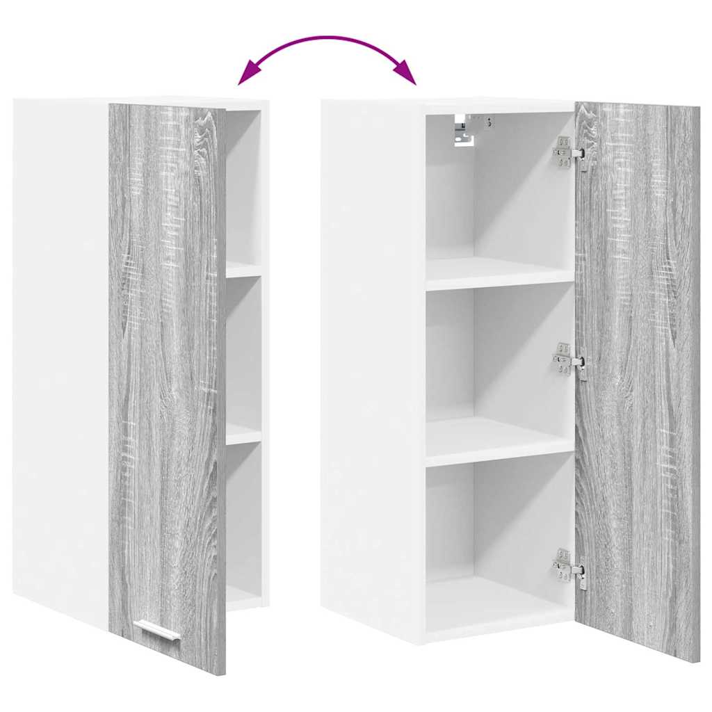 vidaXL Hängeschrank Grau Sonoma und Weiß 30 x 31 x 80 cm Holzwerkstoff