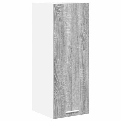 Hängeschrank mit Tür 2 pcs Grau Sonoma und Weiß 30 x 31 x 80 cm