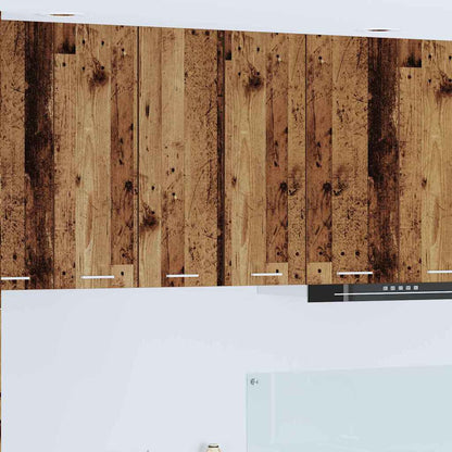 vidaXL Hängeschrank mit Tür 2 pcs Altes Holz und Weiß 30 x 31 x 80 cm