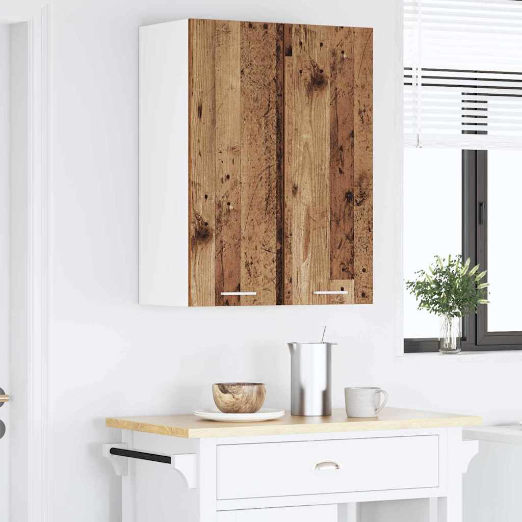 vidaXL Hängeschrank mit Tür 2 pcs Altes Holz und Weiß 30 x 31 x 80 cm