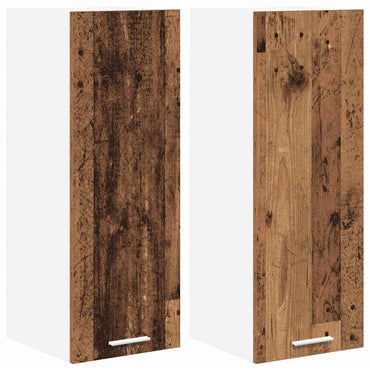 vidaXL Hängeschrank mit Tür 2 pcs Altes Holz und Weiß 30 x 31 x 80 cm
