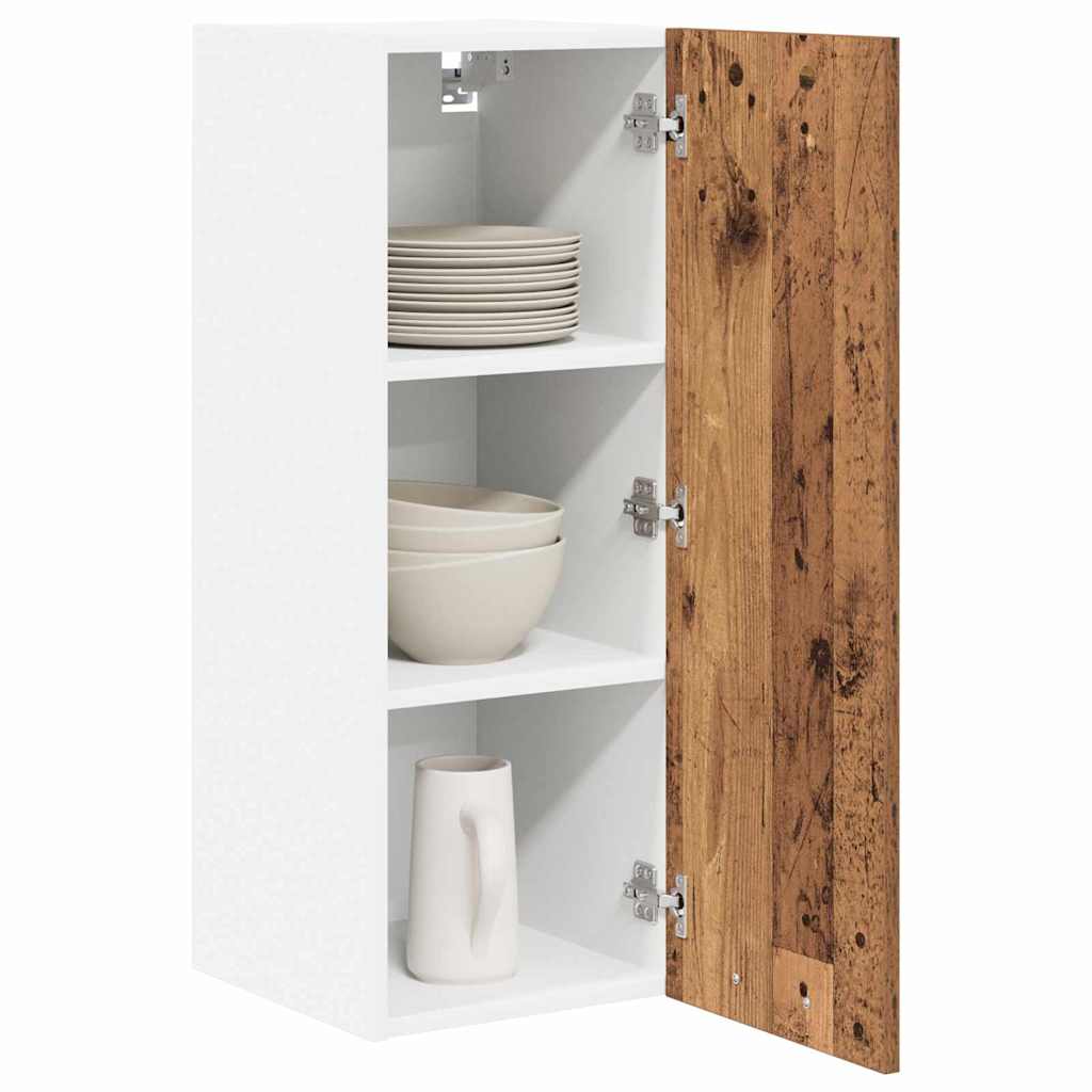 vidaXL Hängeschrank mit Tür 2 pcs Altes Holz und Weiß 30 x 31 x 80 cm