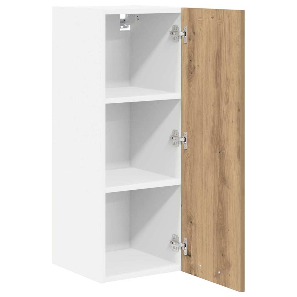 vidaXL Hängeschrank mit Tür Artisan-Eiche und Weiß 30 x 31 x 80 cm