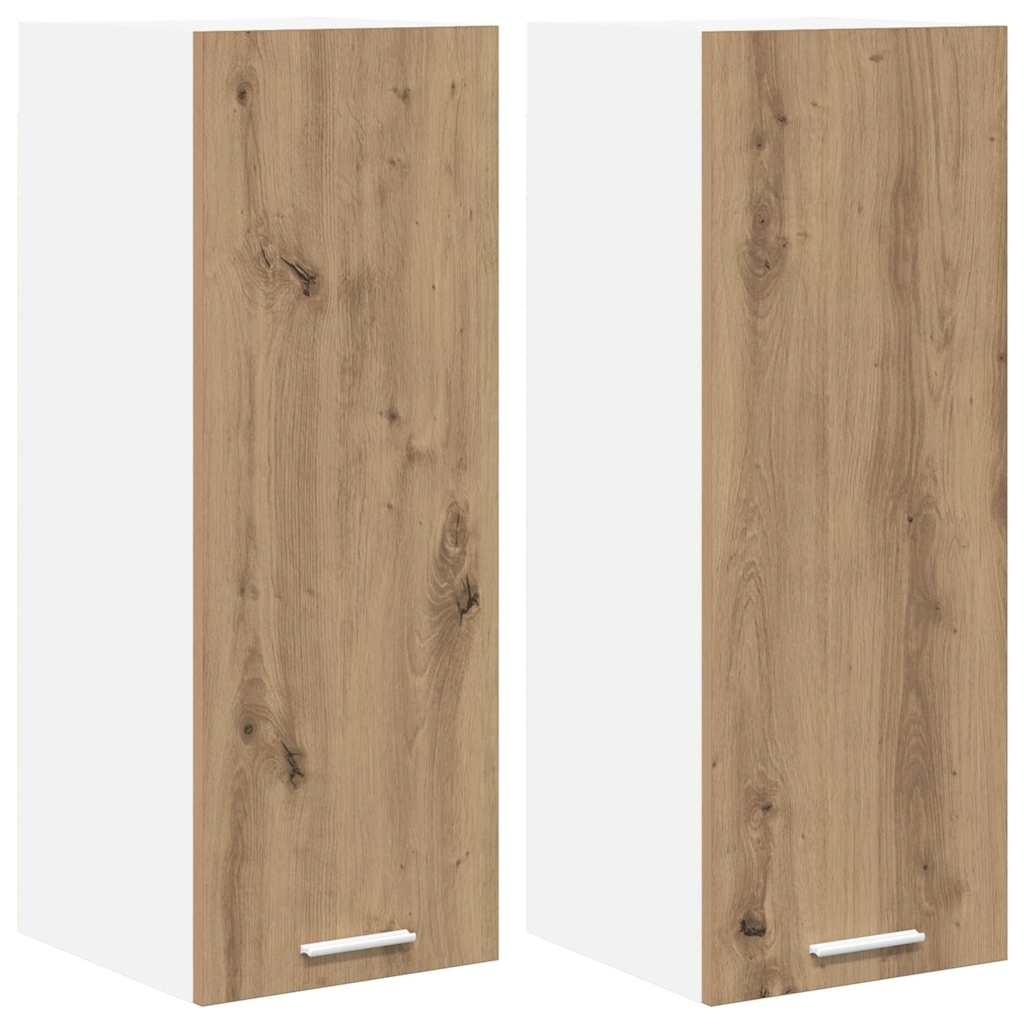 vidaXL Hängeschrank 2 pcs Artisan-Eiche und Weiß 30 x 31 x 80 cm