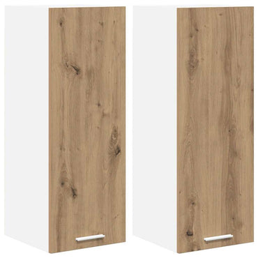 vidaXL Hängeschrank 2 pcs Artisan-Eiche und Weiß 30 x 31 x 80 cm