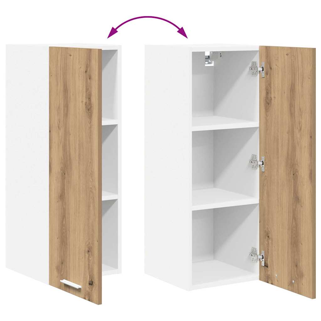 vidaXL Hängeschrank 2 pcs Artisan-Eiche und Weiß 30 x 31 x 80 cm