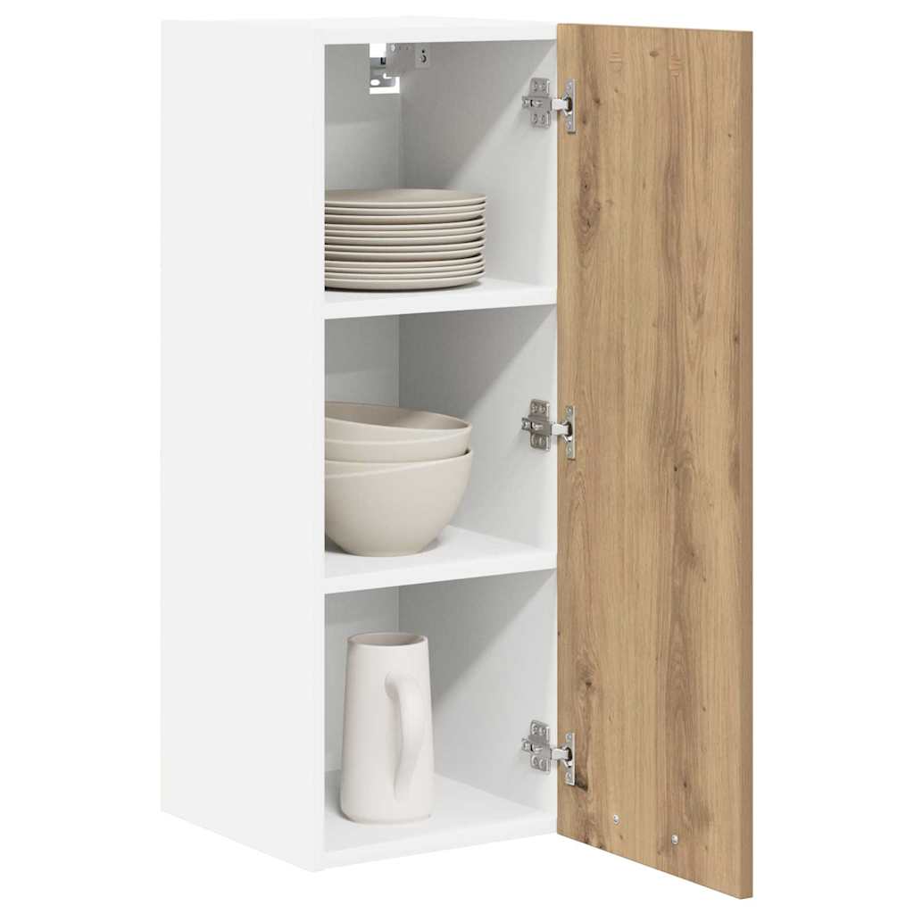 vidaXL Hängeschrank 2 pcs Artisan-Eiche und Weiß 30 x 31 x 80 cm