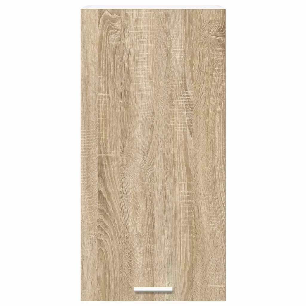 Hängeschrank mit Speicher Sonoma-Eiche und Weiß 40 x 31 x 80 cm