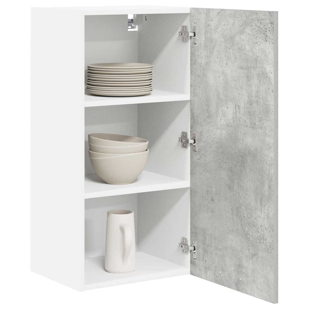 vidaXL Hängeschrank Betongrau und Weiß 40 x 31 x 80 cm Holzwerkstoff