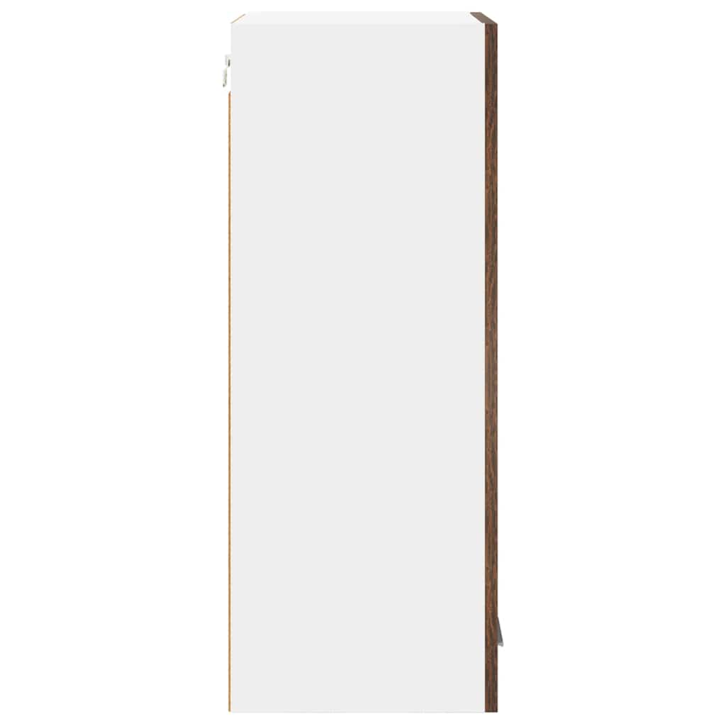 Hängeschrank mit Tür Geräucherte Eiche und Weiß 40 x 31 x 80 cm