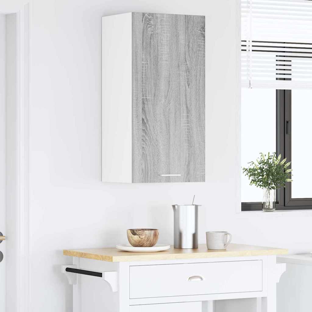 vidaXL Hängeschrank Grau Sonoma und Weiß 40 x 31 x 80 cm Holzwerkstoff
