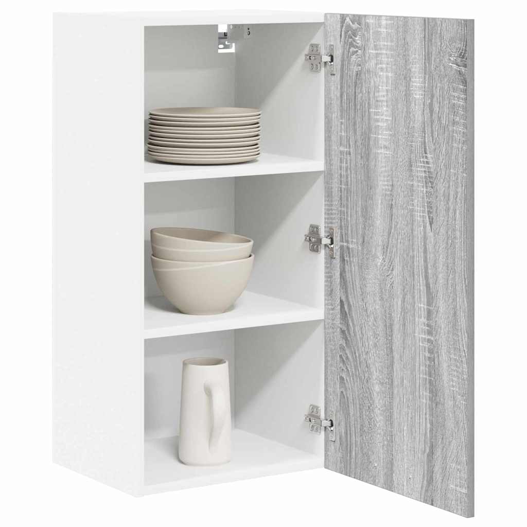 vidaXL Hängeschrank Grau Sonoma und Weiß 40 x 31 x 80 cm Holzwerkstoff