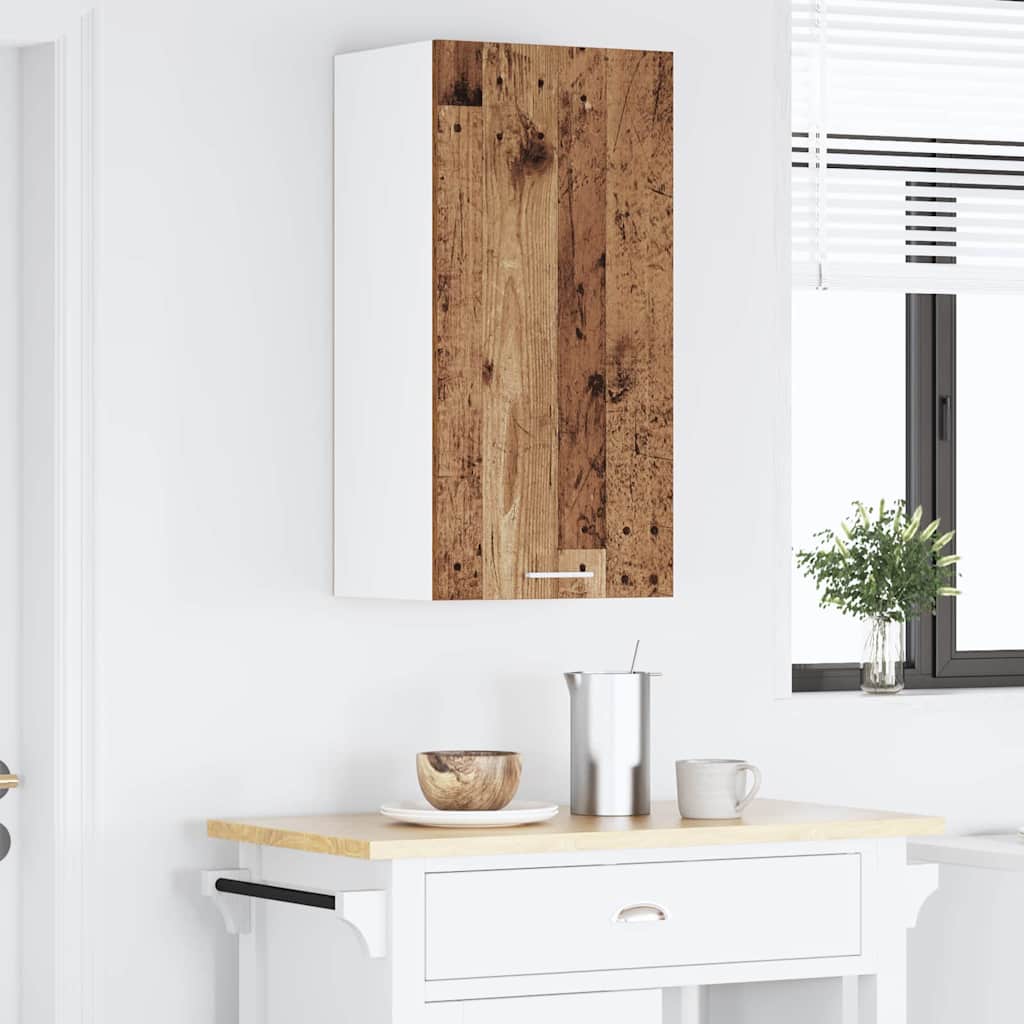 vidaXL Hängeschrank Altes Holz und Weiß 40 x 31 x 80 cm Holzwerkstoff