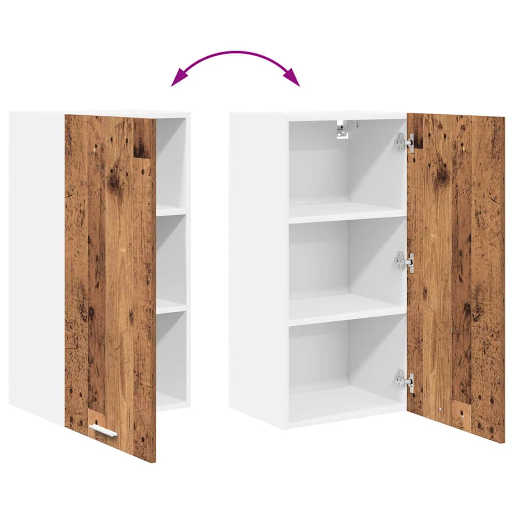 vidaXL Hängeschrank Altes Holz und Weiß 40 x 31 x 80 cm Holzwerkstoff
