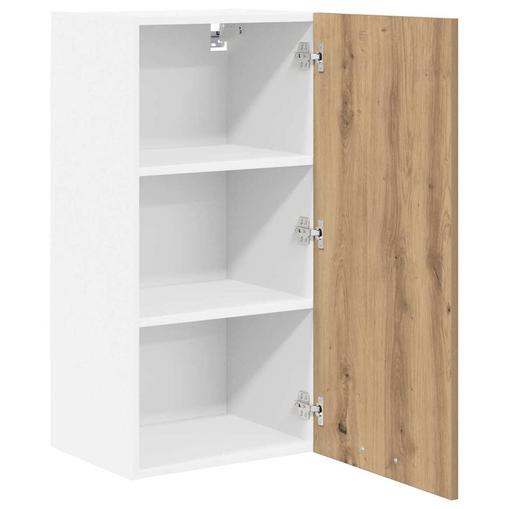 vidaXL Hängeschrank mit Tür Artisan-Eiche und Weiß 40 x 31 x 80 cm