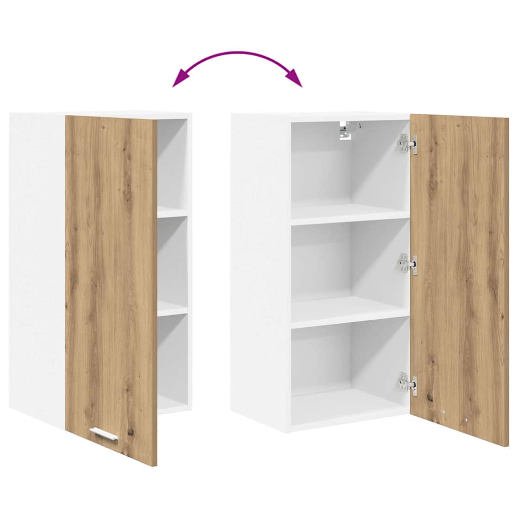 vidaXL Hängeschrank mit Tür Artisan-Eiche und Weiß 40 x 31 x 80 cm
