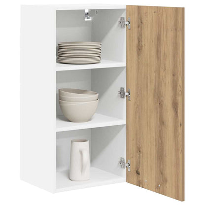 vidaXL Hängeschrank mit Tür Artisan-Eiche und Weiß 40 x 31 x 80 cm