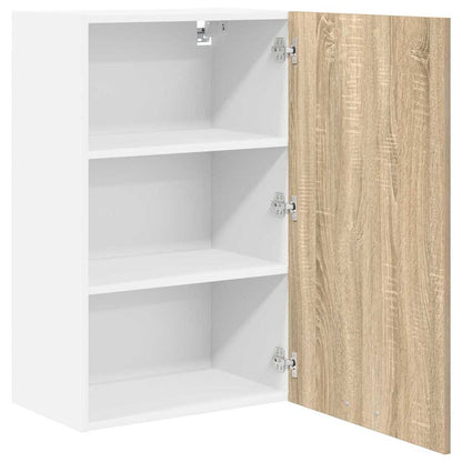 vidaXL Hängeschrank mit Speicher Sonoma-Eiche und Weiß 50 x 31 x 80 cm