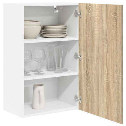 vidaXL Hängeschrank mit Speicher Sonoma-Eiche und Weiß 50 x 31 x 80 cm