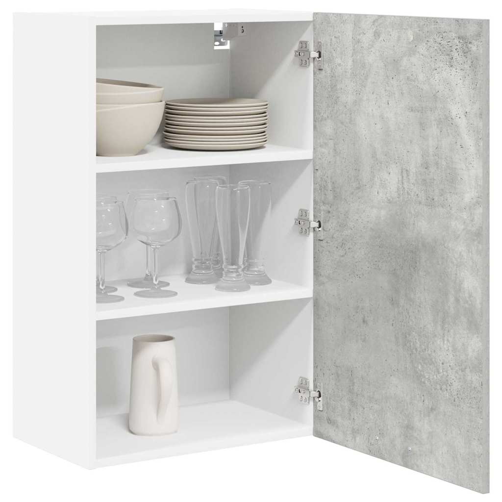 vidaXL Hängeschrank Betongrau und Weiß 50 x 31 x 80 cm Holzwerkstoff