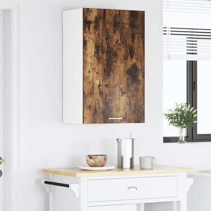 vidaXL Hängeschrank mit Tür Geräucherte Eiche und Weiß 50 x 31 x 80 cm