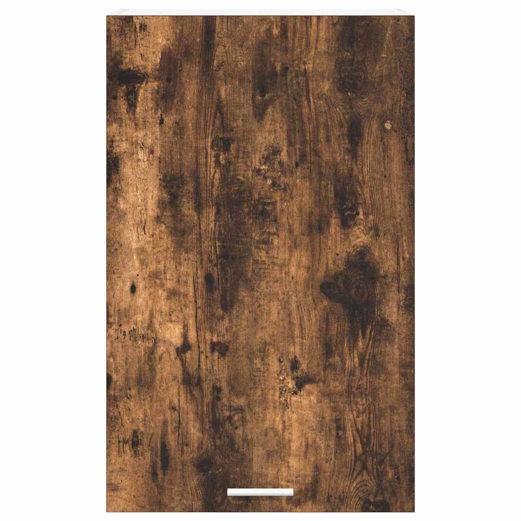 vidaXL Hängeschrank mit Tür Geräucherte Eiche und Weiß 50 x 31 x 80 cm