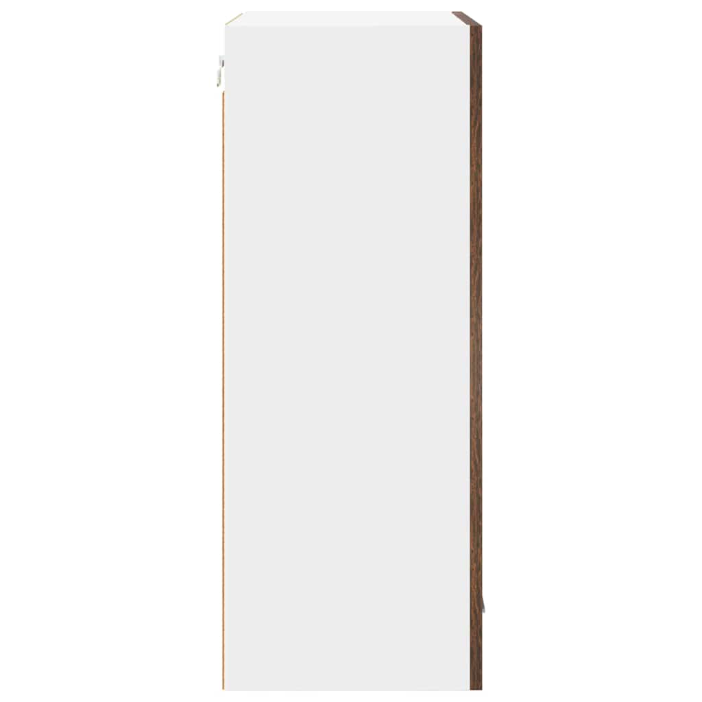 vidaXL Hängeschrank mit Tür Geräucherte Eiche und Weiß 50 x 31 x 80 cm