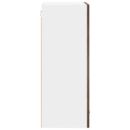 vidaXL Hängeschrank mit Tür Geräucherte Eiche und Weiß 50 x 31 x 80 cm