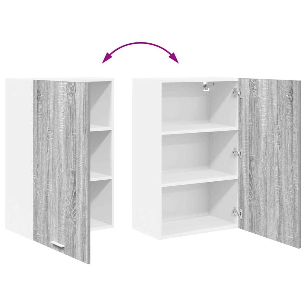 vidaXL Hängeschrank Grau Sonoma und Weiß 50 x 31 x 80 cm Holzwerkstoff