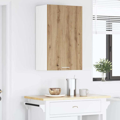 vidaXL Hängeschrank mit Tür Artisan-Eiche und Weiß 50 x 31 x 80 cm