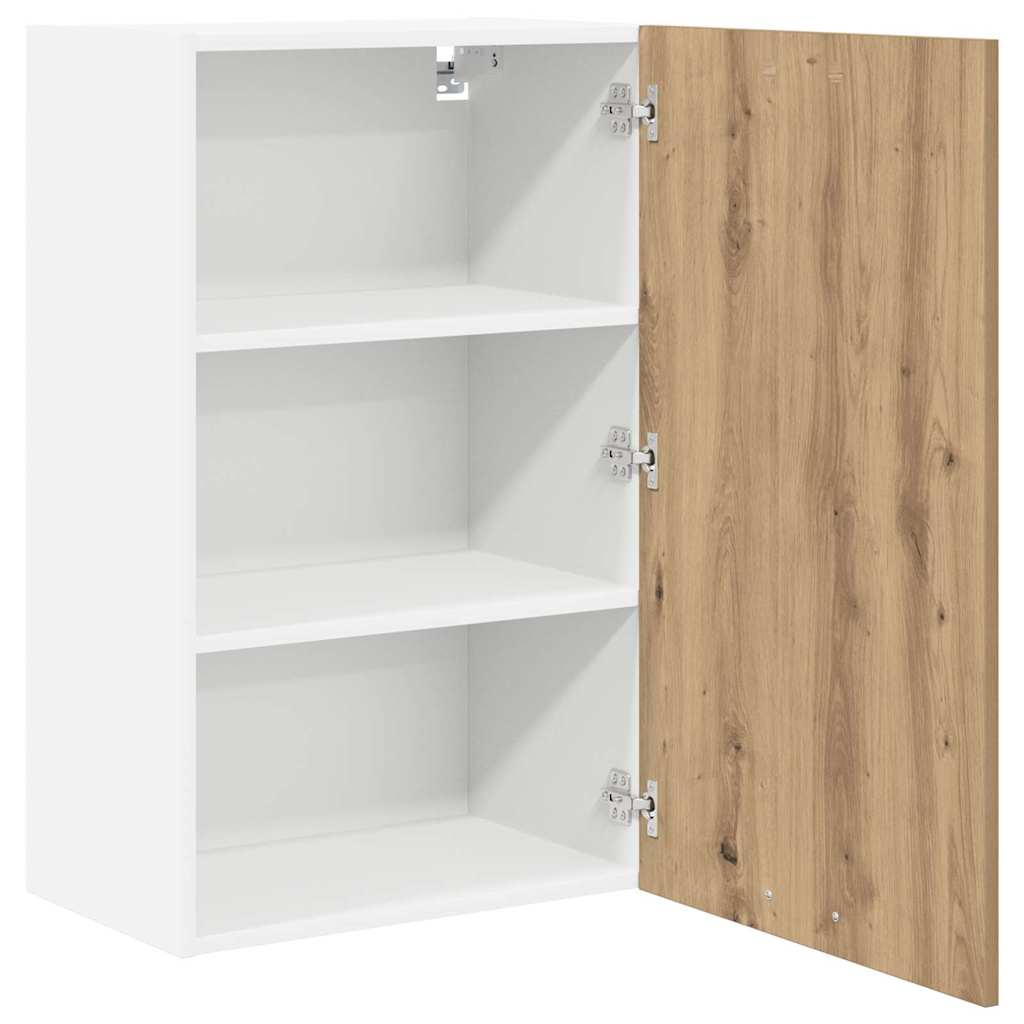 vidaXL Hängeschrank mit Tür Artisan-Eiche und Weiß 50 x 31 x 80 cm