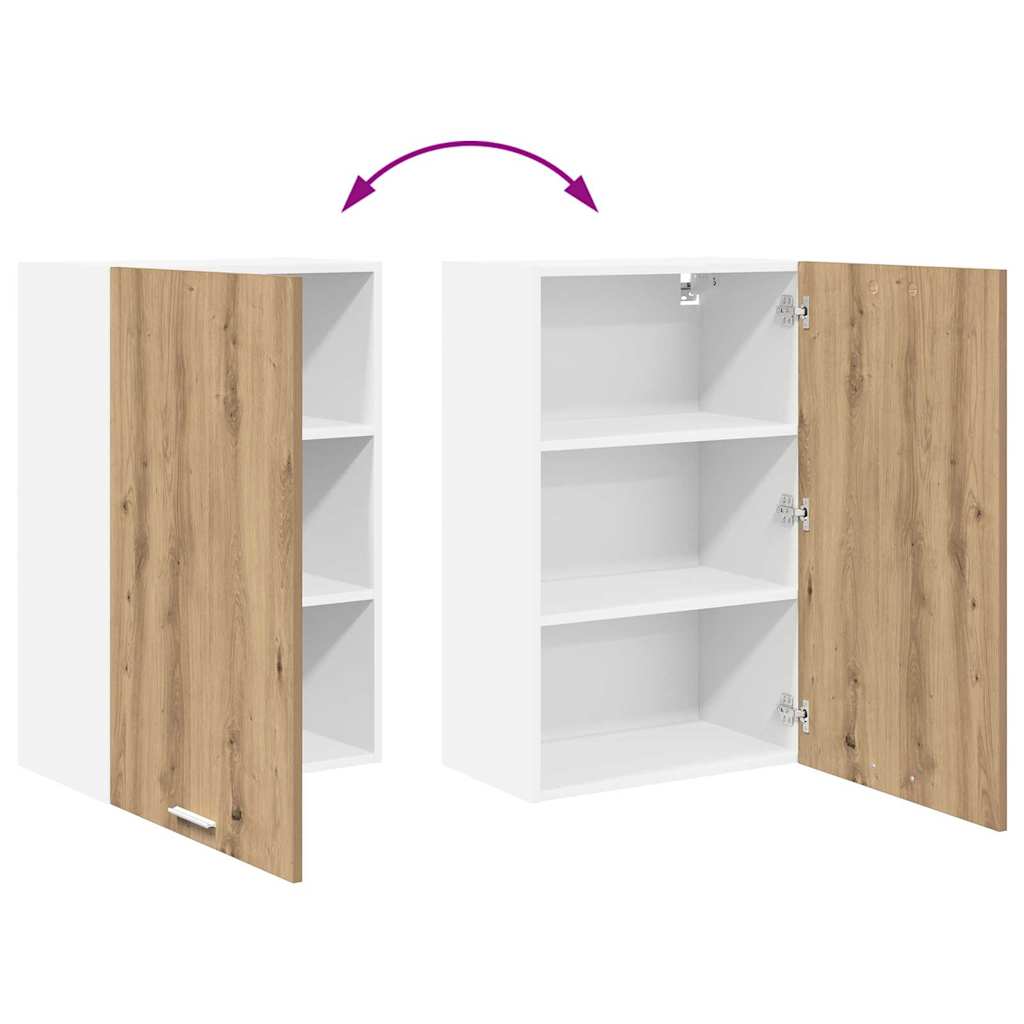 vidaXL Hängeschrank mit Tür Artisan-Eiche und Weiß 50 x 31 x 80 cm