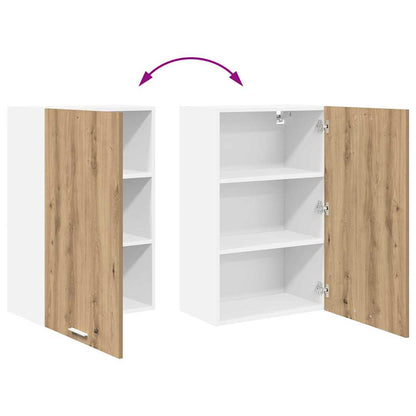 vidaXL Hängeschrank mit Tür Artisan-Eiche und Weiß 50 x 31 x 80 cm