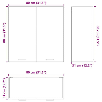 vidaXL Hängeschrank mit Tür Sonoma-Eiche 80 x 31 x 80 cm Holzwerkstoff