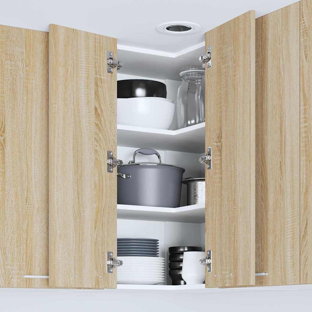 vidaXL Hängeschrank mit Speicher Sonoma-Eiche und Weiß 57 x 57 x 80 cm