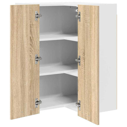 vidaXL Hängeschrank mit Speicher Sonoma-Eiche und Weiß 57 x 57 x 80 cm
