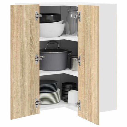 vidaXL Hängeschrank mit Speicher Sonoma-Eiche und Weiß 57 x 57 x 80 cm
