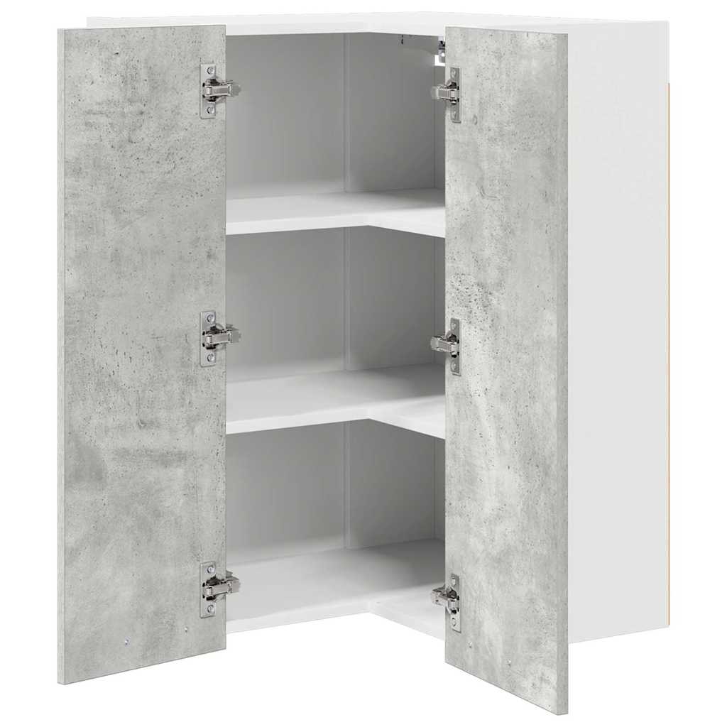 vidaXL Hängeschrank Betongrau und Weiß 57 x 57 x 80 cm Holzwerkstoff
