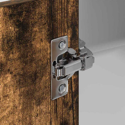 vidaXL Hängeschrank Geräucherte Eiche und Weiß 57 x 57 x 80 cm