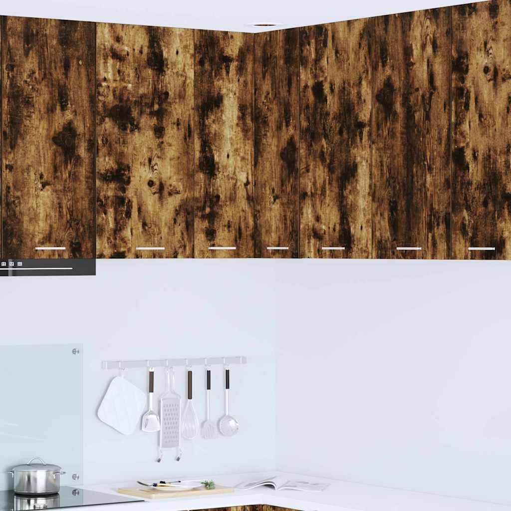 vidaXL Hängeschrank Geräucherte Eiche und Weiß 57 x 57 x 80 cm